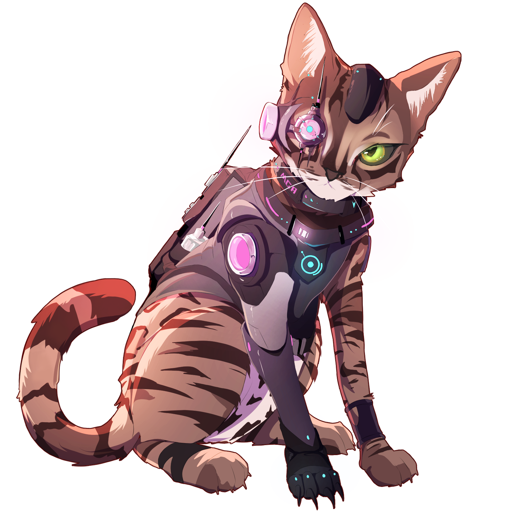 Sci-Fi Cyborg Cat mascot